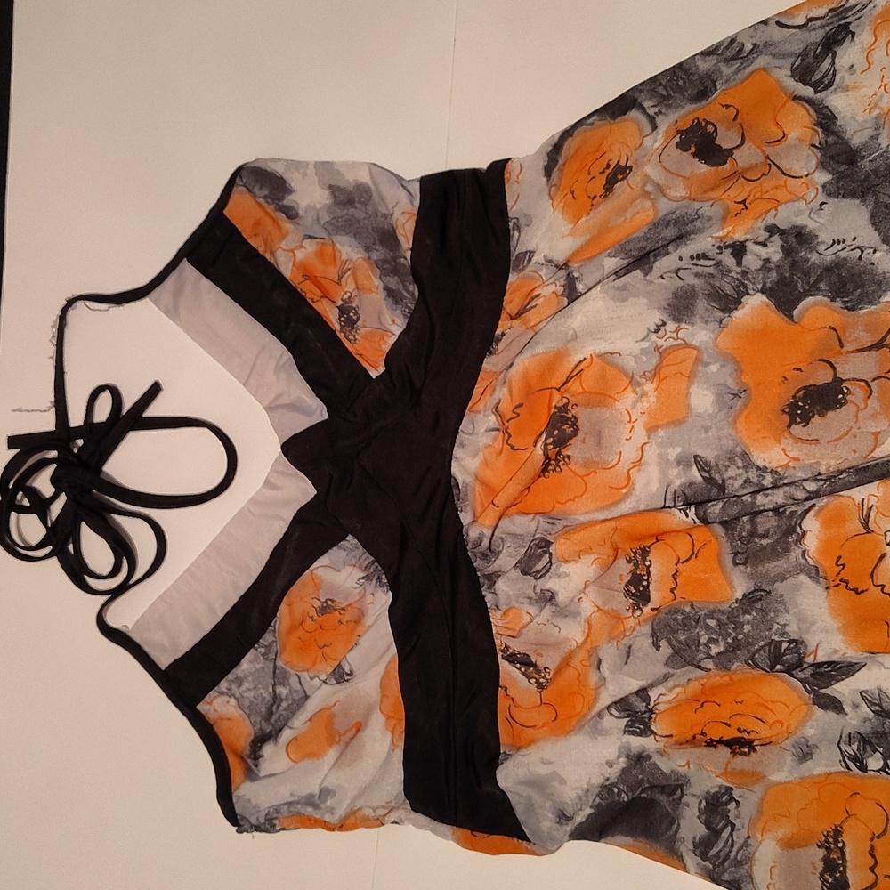 Orange Poppy Novelty Print